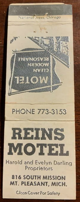 Reins Motel - Matchbook